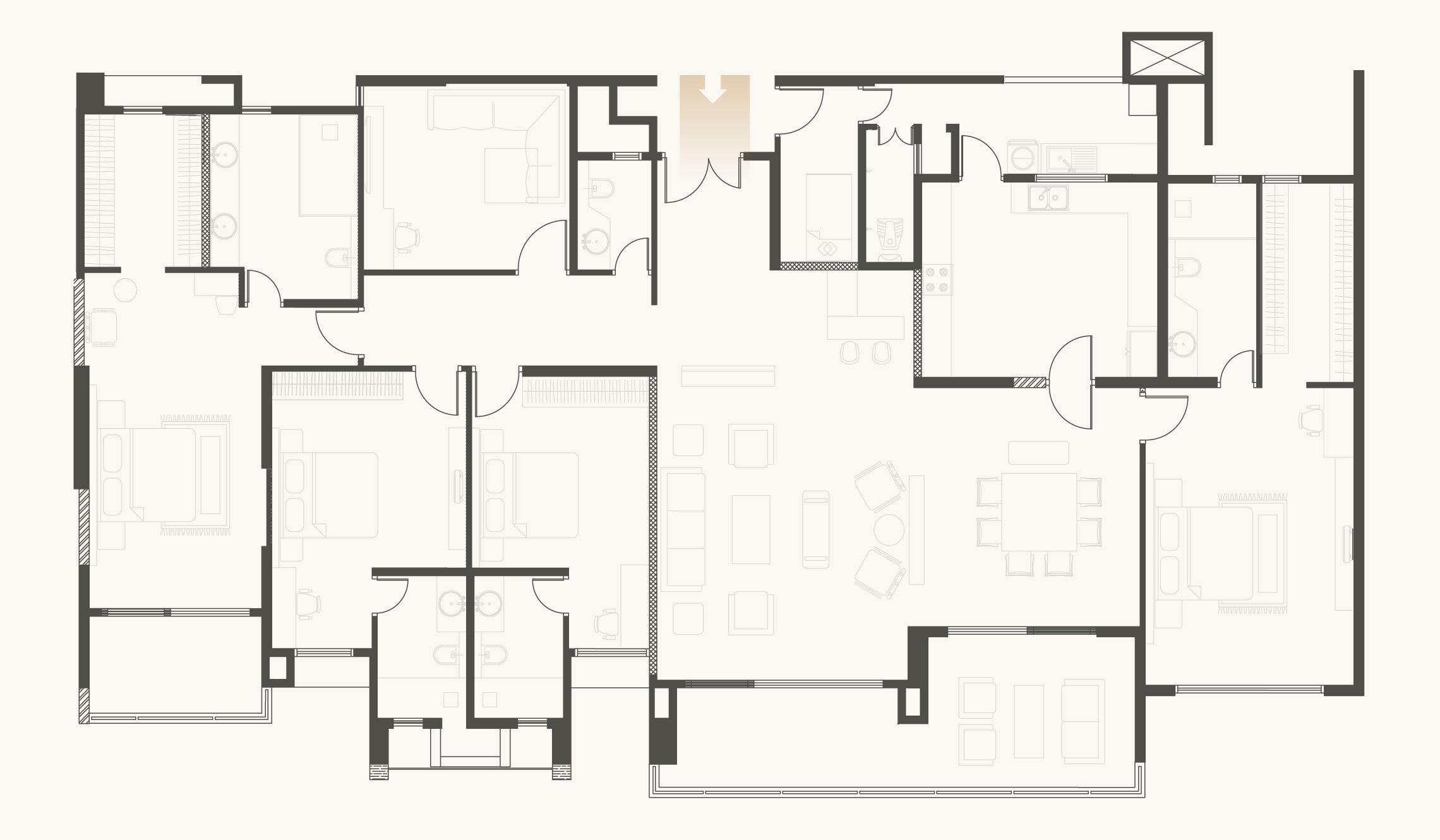 Base 4BHK+Family floor plan at La Palazzo