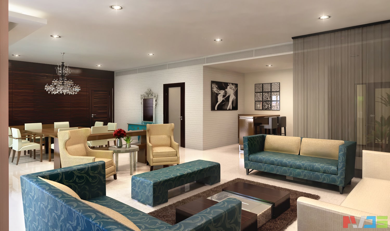 Spacious KMB living area with natural light