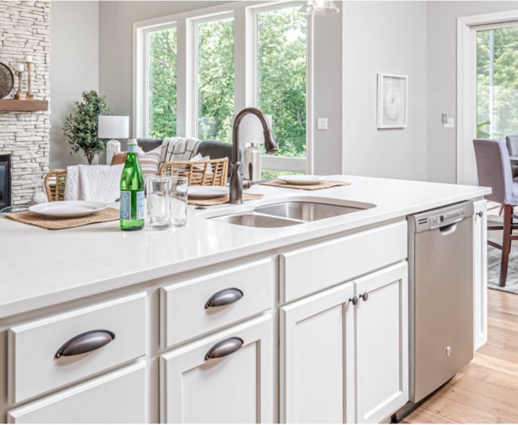 Extended kitchen in the duplex residence